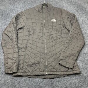 The North Face Quilted Jacket Womens Large Gray Insulated Full Zip Lightweight